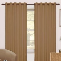 Latte Thermal Blackout Eyelet Curtain Pair