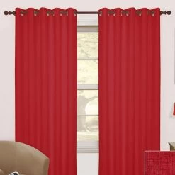 Wine Thermal Blackout Eyelet Curtain Pair