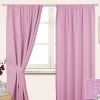 Pink Pencil Pleat Blackout Curtain Pair