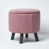 Balmoral Velvet Footstool With Storage, Pink