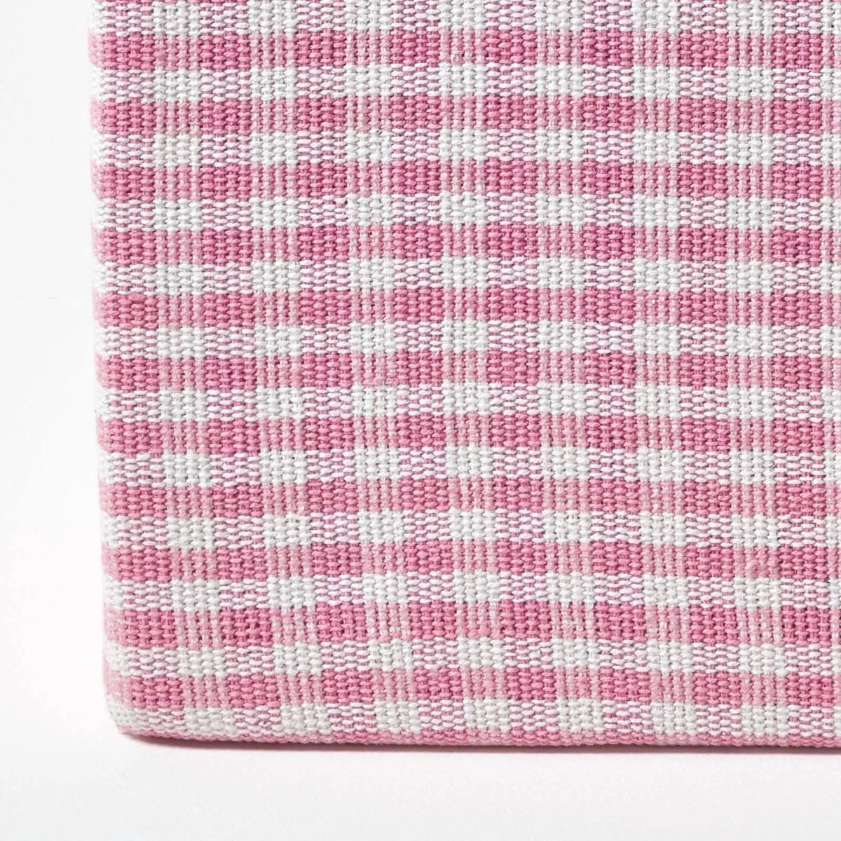 Pink Gingham Check Cotton Cube Pouffe 36 X 36 X 38 Cm - Image 4