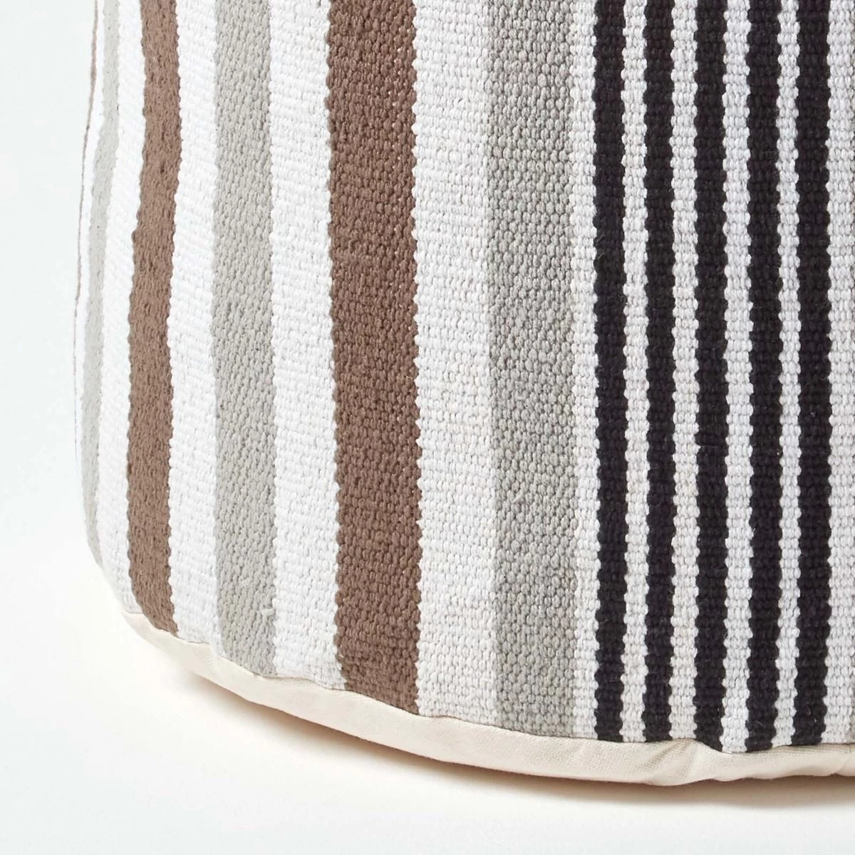 Grey, Black And White Stripe Bean Filled Pouffe Tall 45 X 40 Cm - Image 4