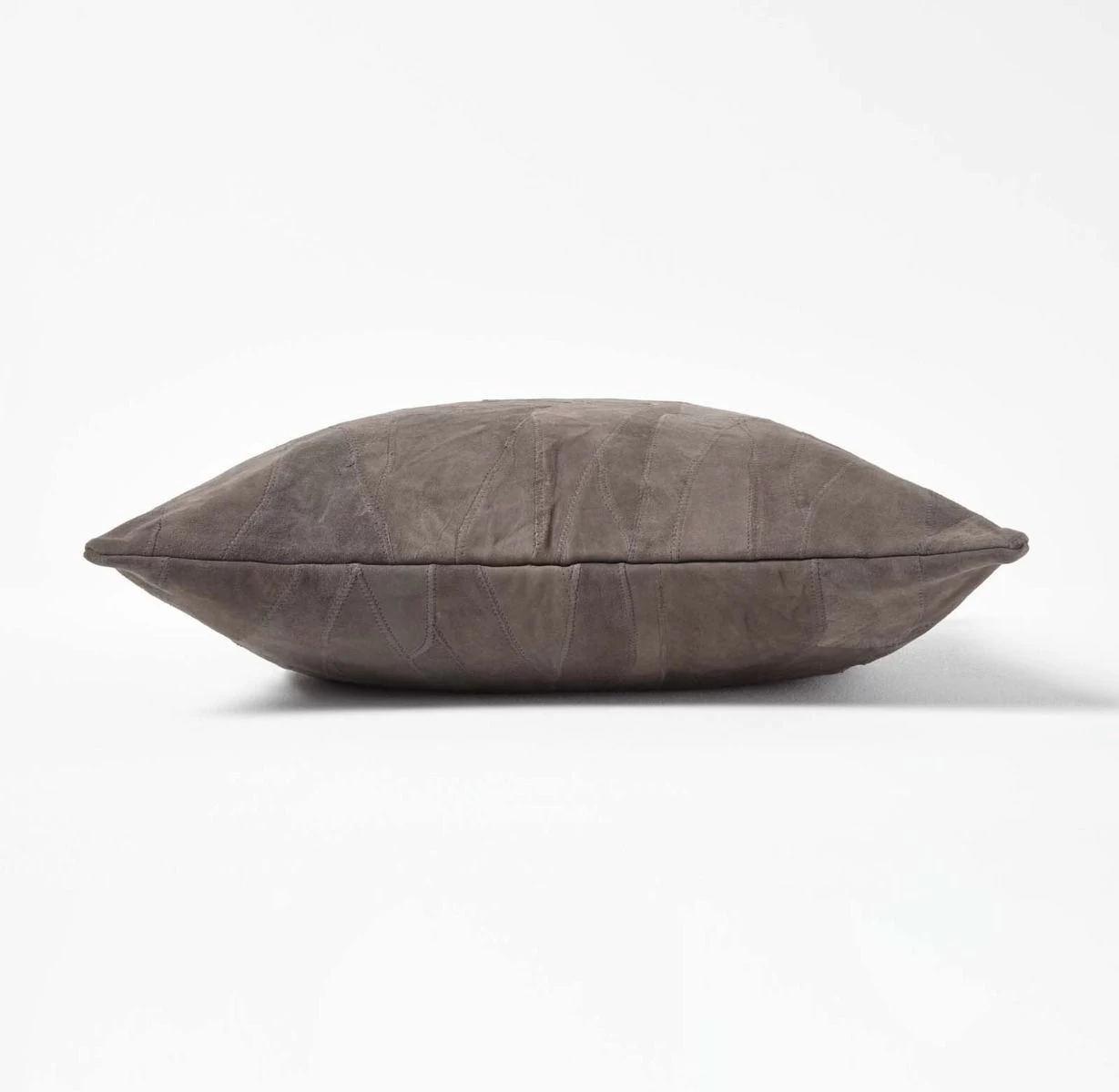 Grey Real Leather Suede Cushion With Feather Filling - Image 2