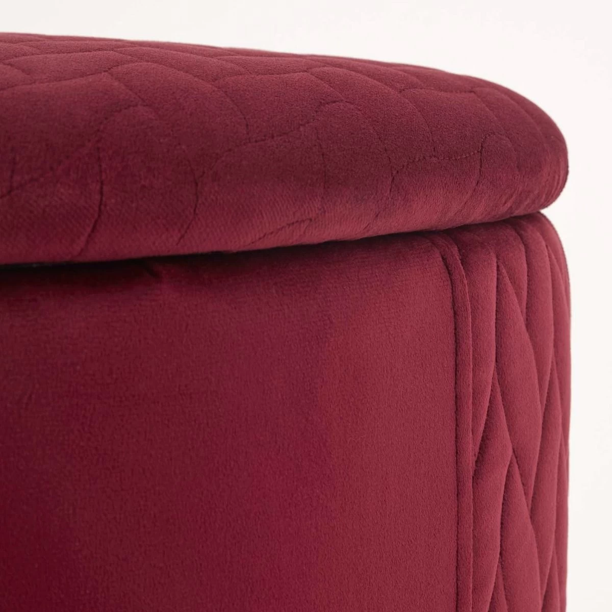 Arundel Heart-Shaped Velvet Footstool With Storage, Red - Image 7