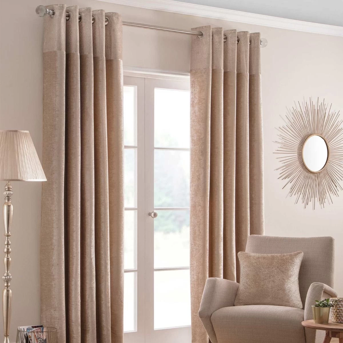 Champagne Nova Eyelet Curtain Pair