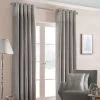 Silver Nova Eyelet Curtain Pair