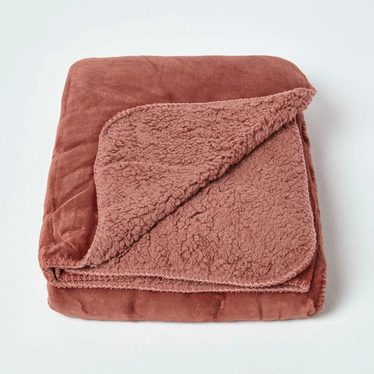 Blush Pink Soft Velvet Fleece Throw - Image 3