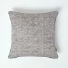 Woven Slub Grey Filled Cushion, 43 X 43 Cm