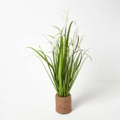 Artificial Closed Flower Grass Plant In Rope Pot, 74 Cm Tall