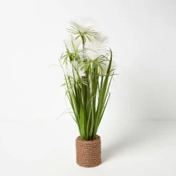 Artificial Open Flower Grass Plant In Rope Pot, 74 Cm Tall