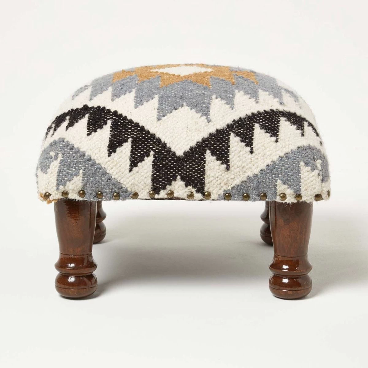 Agra Handwoven Kilim Footstool - Image 2