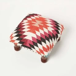 Manila Handwoven Kilim Footstool