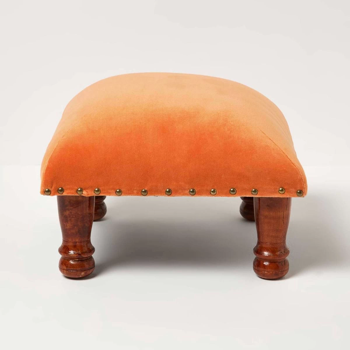 Mable Burnt Orange Velvet Footstool