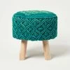 Willow Macrame Teal Green Footstool