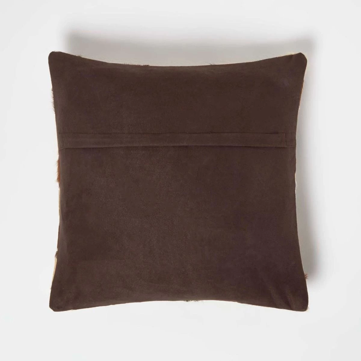 Diamond Check Cream & Brown Leather Cushion 45 X 45 Cm - Image 3