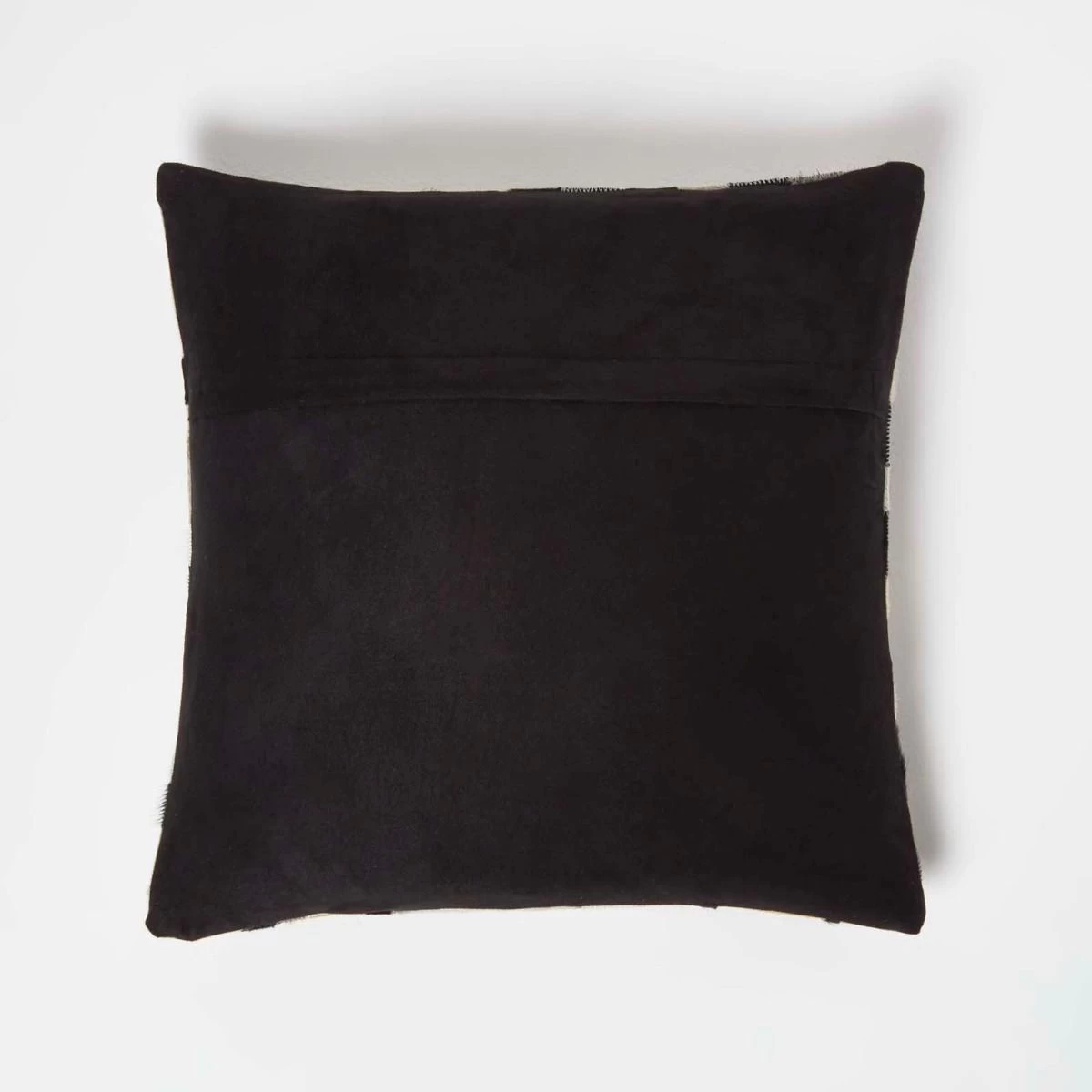 Geometric Block Brown & Cream Leather Cushion 45 X 45 Cm - Image 3