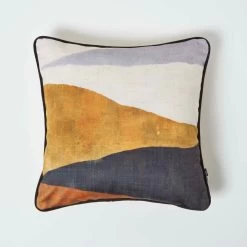 Orange Abstract Ikat Filled Cushion 45 X 45 Cm