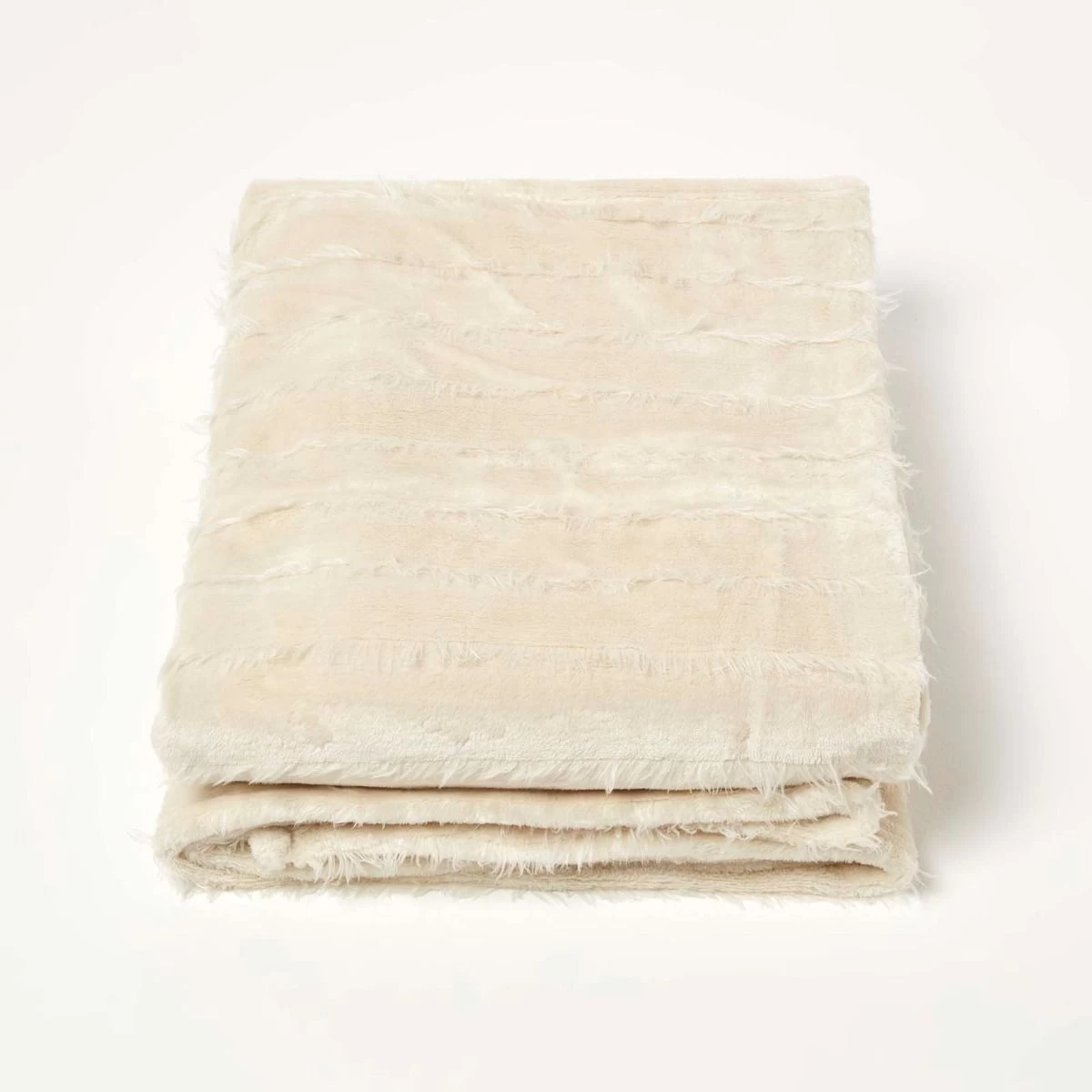 Cream Soft Touch Fur Throw 130 X 180 Cm - Image 3