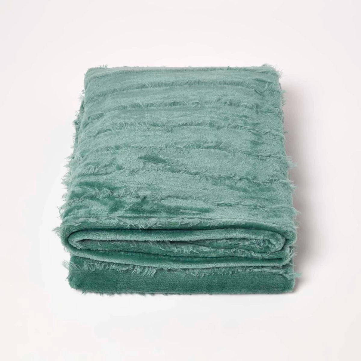 Teal Soft Touch Fur Throw 130 X 180 Cm - Image 2