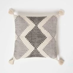 Malmo Handwoven Textured Grey & Black Cushion 45 X 45 Cm