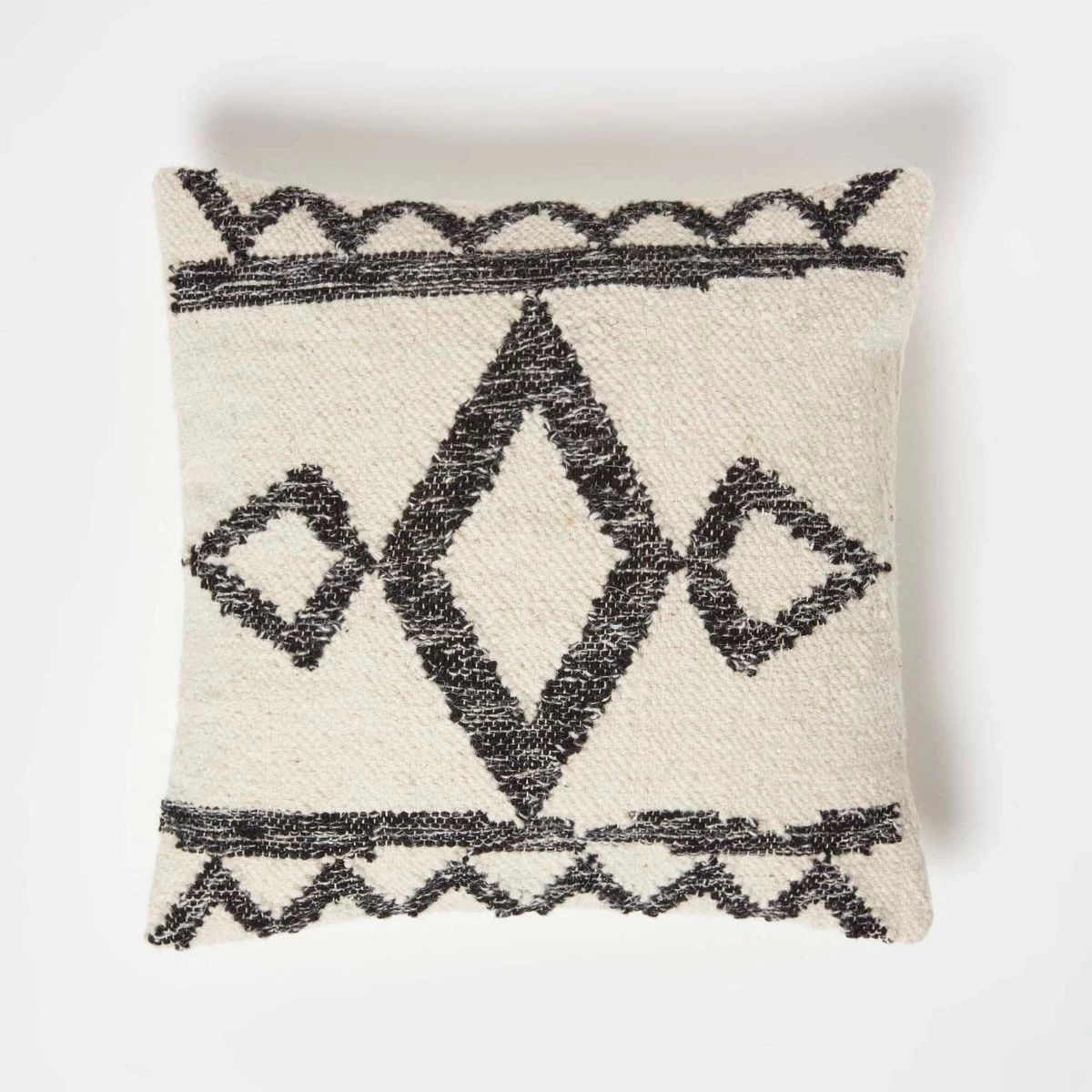 Koba Handwoven Traditional Black & Cream Cushion 45 X 45 Cm