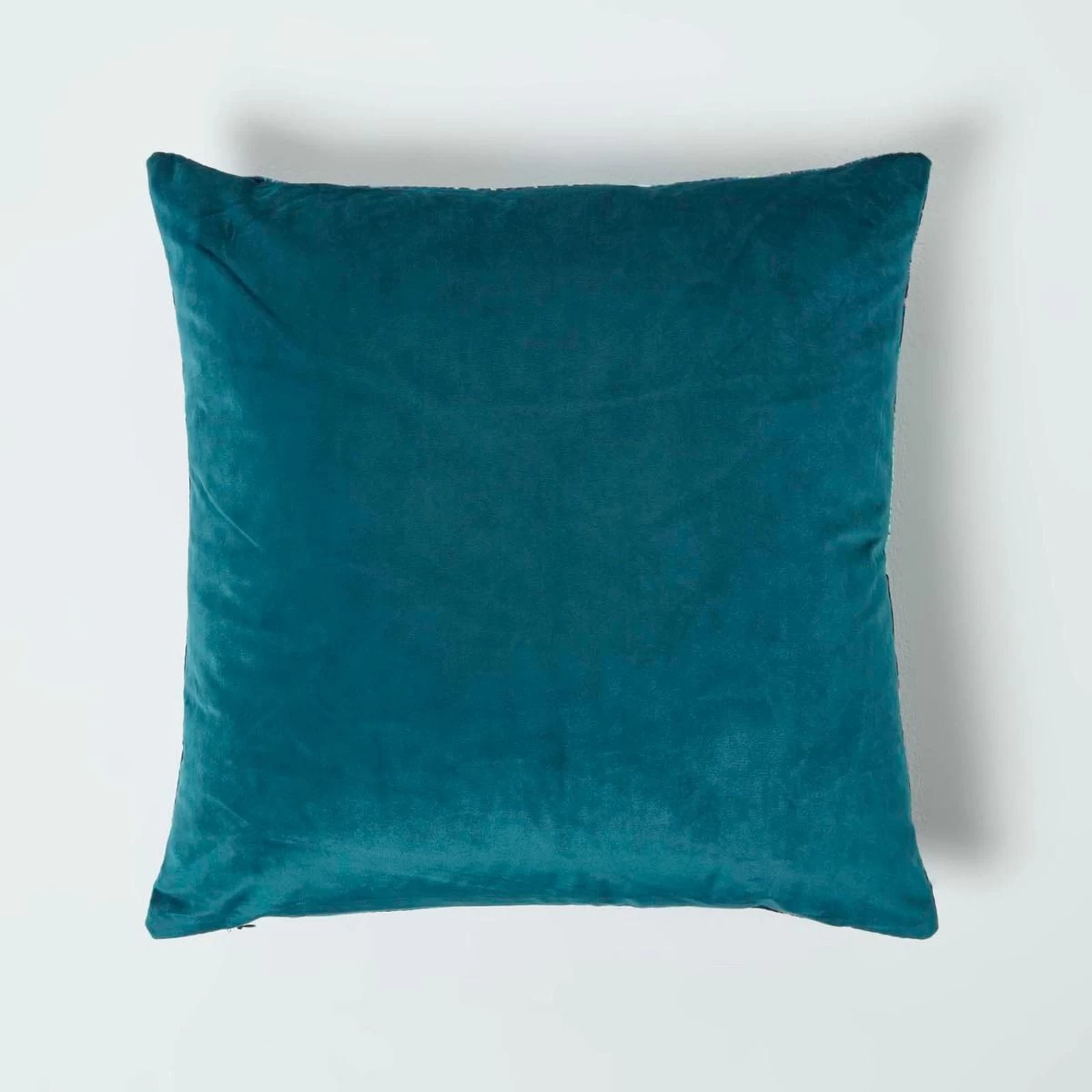 Navy Tropical Banana Leaf Velvet Filled Cushion 46 X 46 Cm - Image 2