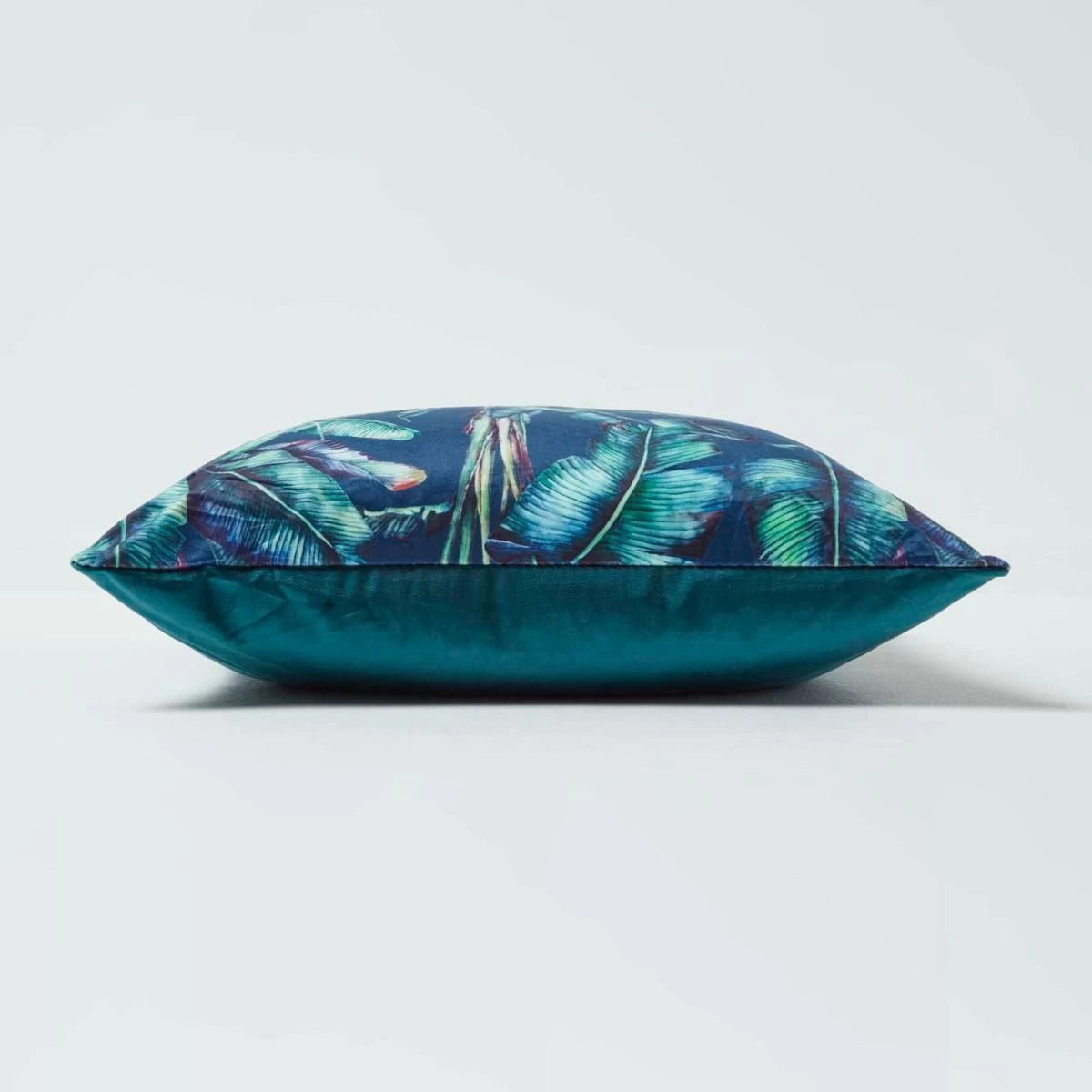 Navy Tropical Banana Leaf Velvet Filled Cushion 46 X 46 Cm - Image 4