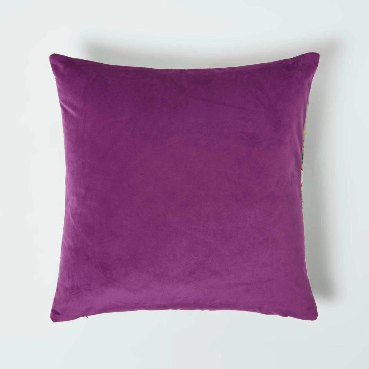 Floral Botanical Garden Purple Velvet Filled Cushion 46 X 46 Cm - Image 2