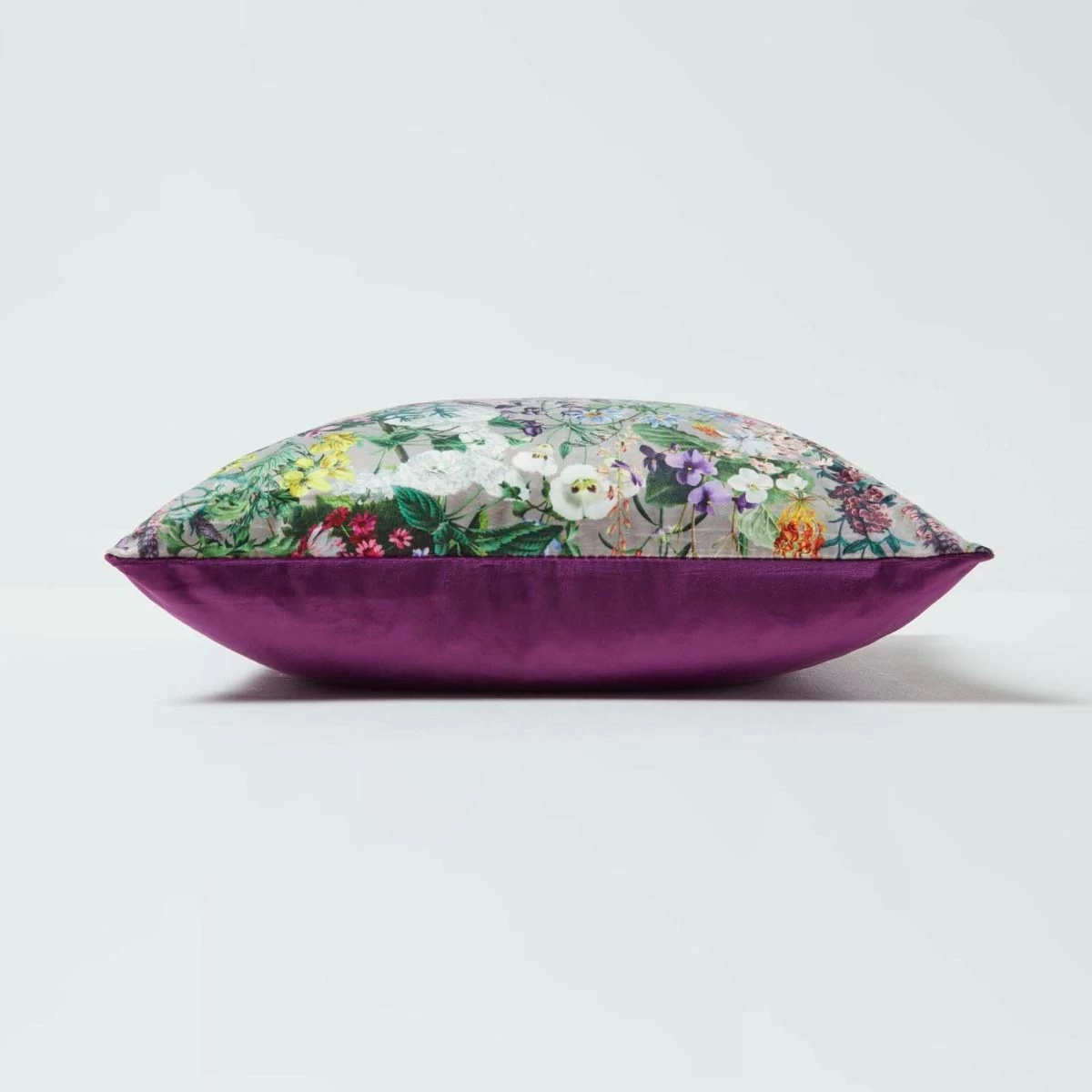 Floral Botanical Garden Purple Velvet Filled Cushion 46 X 46 Cm - Image 4