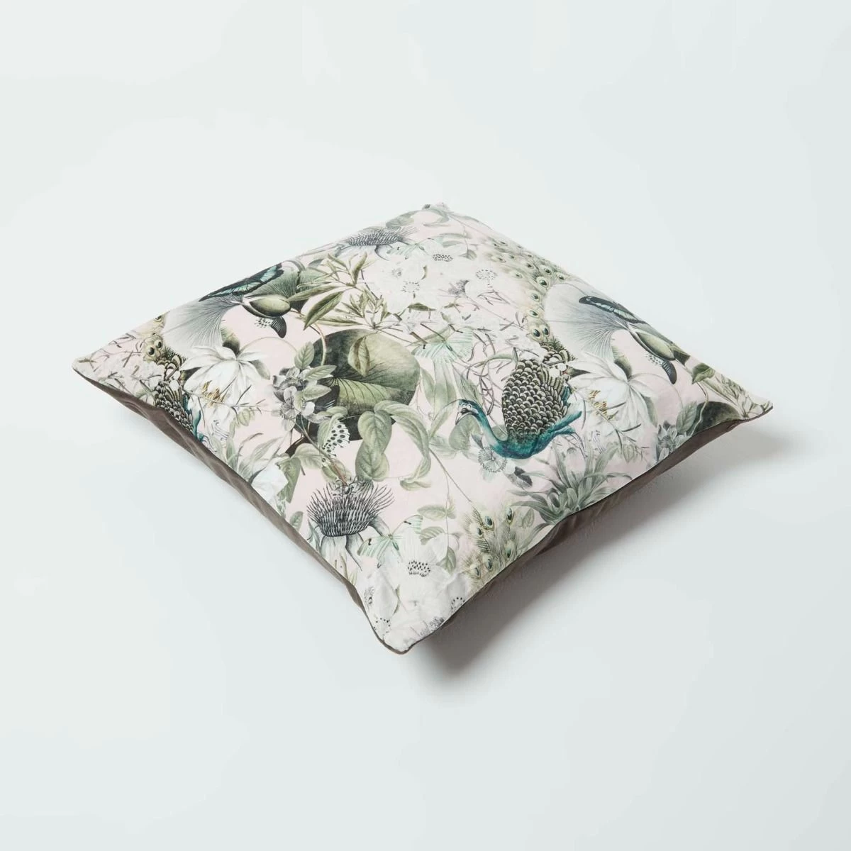 Floral Butterfly Garden Pink Velvet Filled Cushion 46 X 46 Cm - Image 5