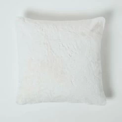 Soft Touch Faux Fur Cream Ivory Filled Cushion 46 X 46 Cm
