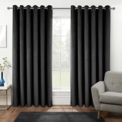 Thermal 100% Blackout Grey Velvet Curtains