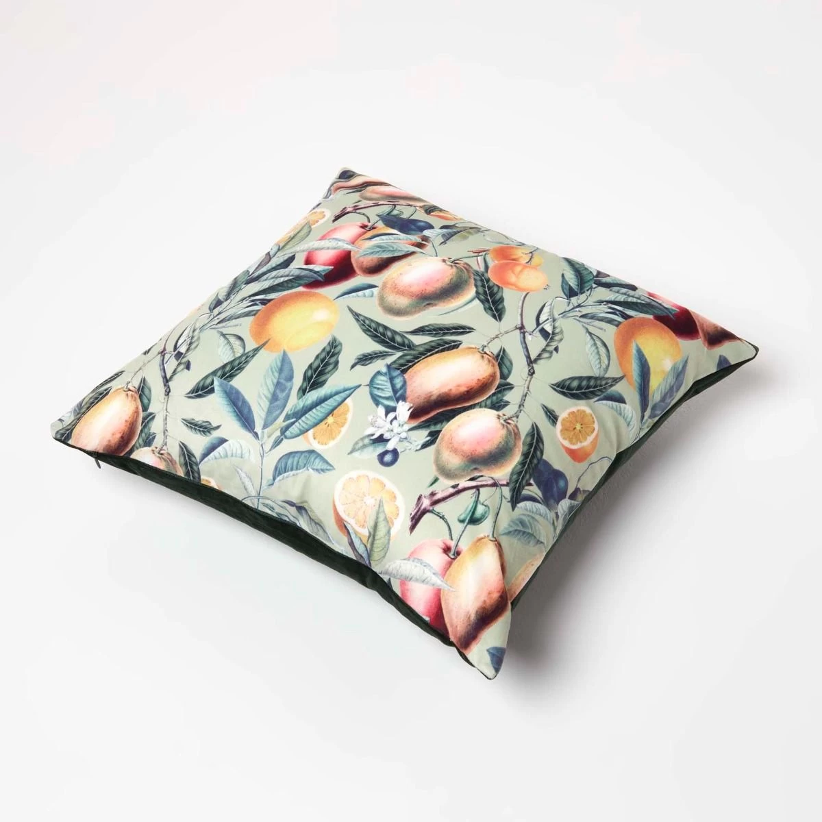 Mango Tree Green Filled Velvet Cushion 46 X 46 Cm - Image 5