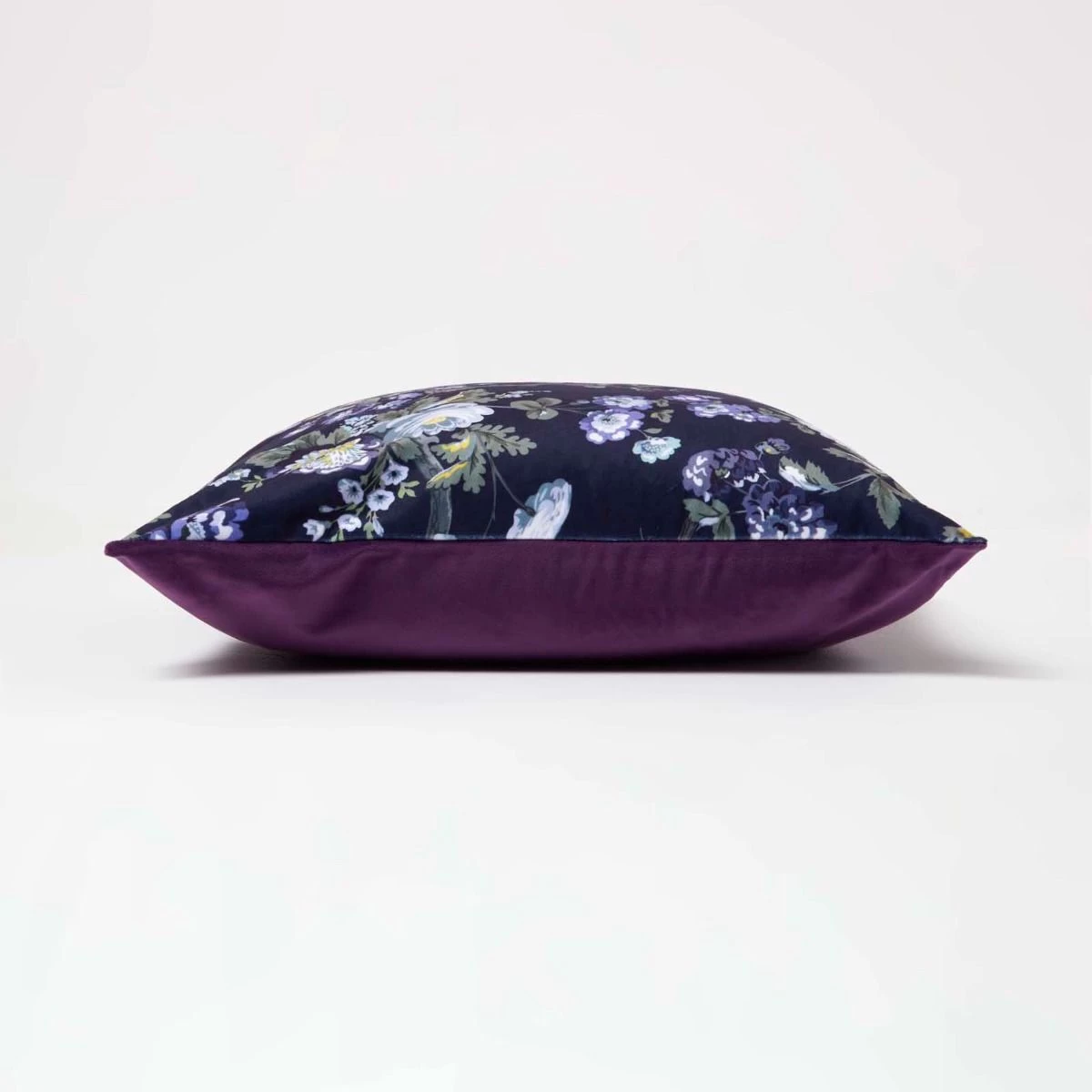 Floral Midnight Garden Purple Filled Velvet Cushion 46 X 46 Cm - Image 4